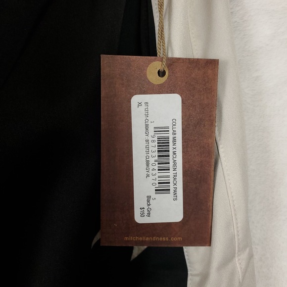 McLaren Racing Mitchell & Ness XL XLarge Track Pants Black Light Gray NWT - Picture 8 of 8